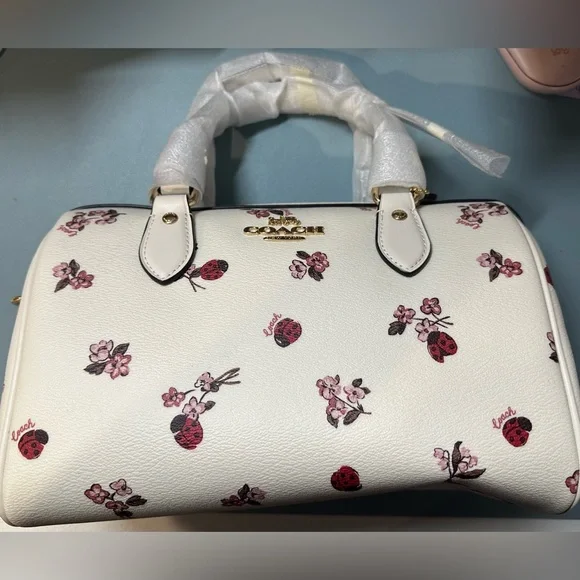 Coach Cream Floral and Ladybug Satchel - Picture 1 of 2